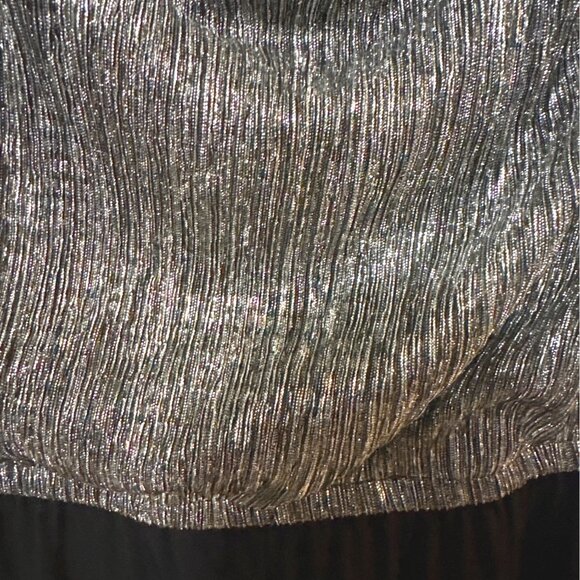 NWT  Sweet Storm Silver Metallic and Black Jumpsuit Med Holiday Party Formal - Picture 5 of 10